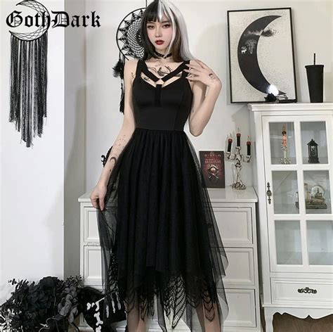 gothic black mesh women maxi dress lace trim bodycon tank etsy
