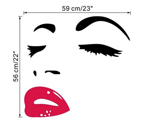 New Arrival Diy Beautiful Girl Eyes And Lips Wall Art Sticker Decor