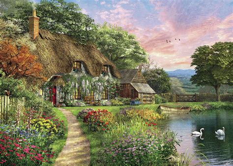 The Sunset Cottage Drawing by Dominic Davison | Fine Art America