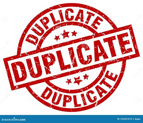 Duplicate Stamp Stock Vector Illustration Of Duplicate 122357219