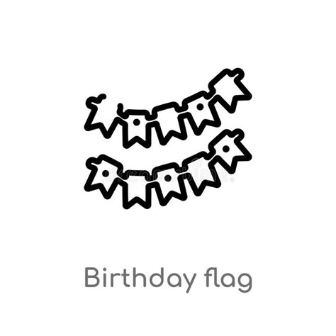 Ikona Flagi Urodzinowej W Innej Ilustracji Wektora Stylu Dwa Kolorowe I