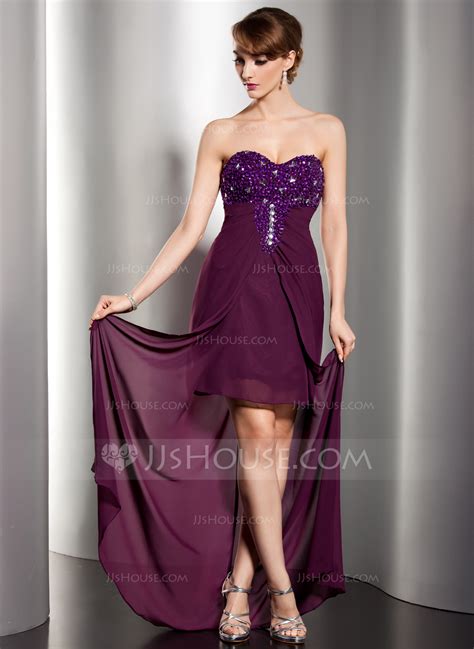 Sheath Column Sweetheart Floor Length Chiffon Evening Dress With Ruffle Beading 017014542