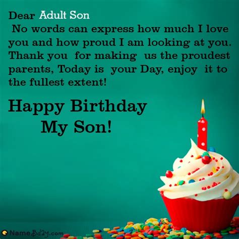 Happy Birthday Adult Son Images Of Cakes Cards Wishes