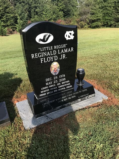 Single Upright Jet Black Granite Headstone With Jet Black Granite Vase