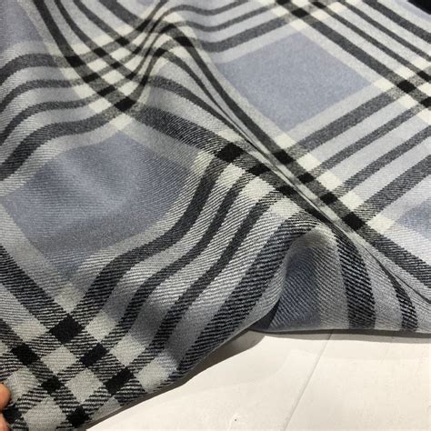 Plaid Cashmere Wool Fabric By The Yard Etsy