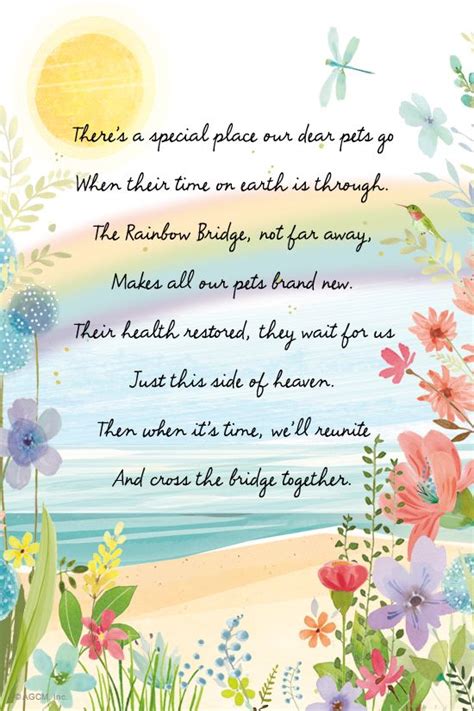 Found on bing from www pinterest com. Rainbow Bridge Poem" | Sympathy eCard ... in 2020 ...