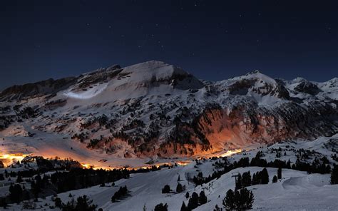 4k Mountains Switzerland Scenery Sky Stars Alps Night Hd