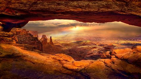 Mesa Arch Canyonlands Landscape Usa Wallpaper