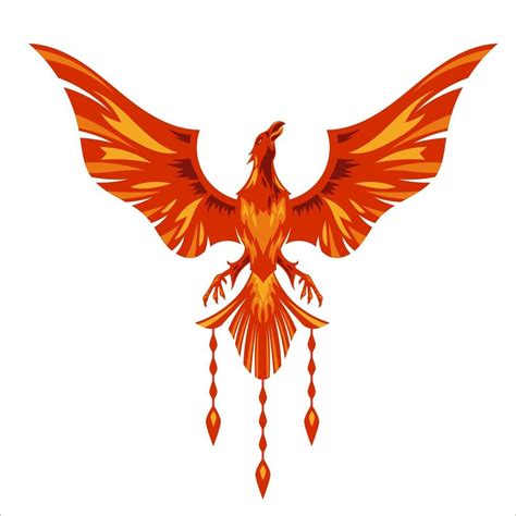 Red Phoenix Mascot Character Logo Design With Fire Effect Vector Art At Vecteezy