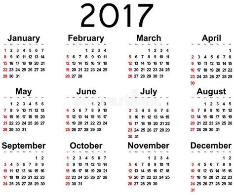 Great New Wall Calendar 2017 Stock Vector Illustration Of December