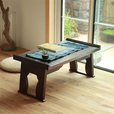 Japanese Antique Tea Table Folding Legs Rectangle 60cm Paulownia Wood
