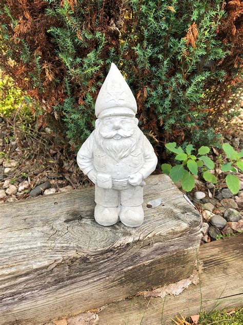 Cement Police Gnome Gnome Statue Concrete Cop Gnome Garden Etsy