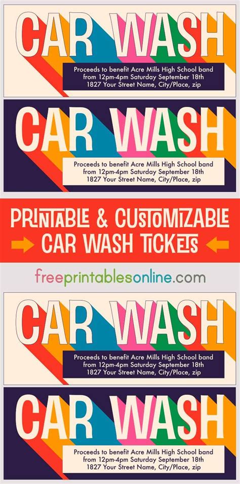 Free Printable Car Wash Ticket Template