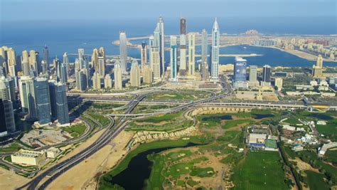 Aerial Skyline View Media City Dubai City Buildings