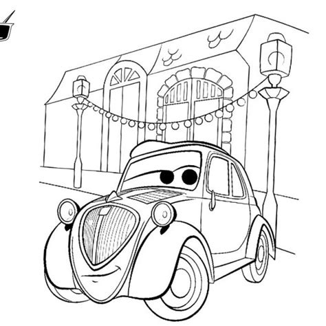 Cars Pixar Coloring Pages Two Cars Free Printable Coloring Pages