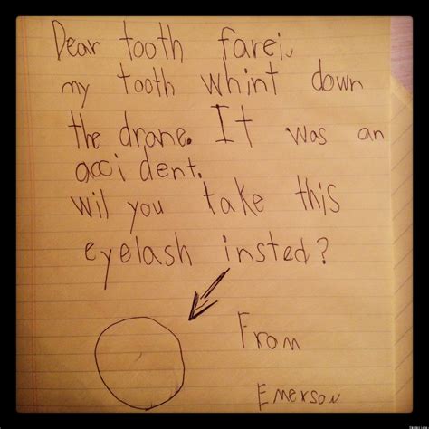 Cute Kid Note Of The Day My Tooth Whint Down The Drane Huffpost