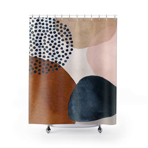 Abstract Art Shower Curtain Watercolor Bathroom Decor Etsy