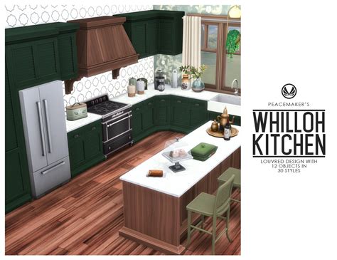 Whilloh Kitchen Louvred Design With 12 Objects Peacemakeric Sims