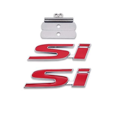 Buy 1x Chrome Metal Si Logo Car Front Grille Emblem 1x 3d Sticker