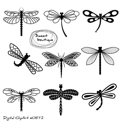 Dragonfly Clipartdragonflies Clipartdragon Fly Clip Etsy Diseño De