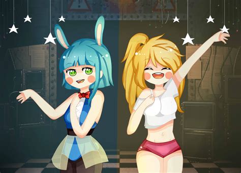 Toy Bonnie And Toy Chica Human Version Fnaf By Masi03