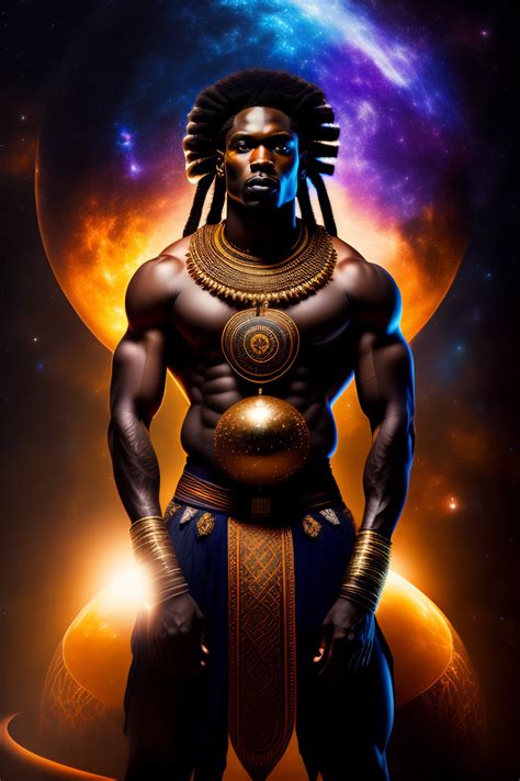 Lexica The Primordial Darkness Embodying A Nubian God Erebus Wearing