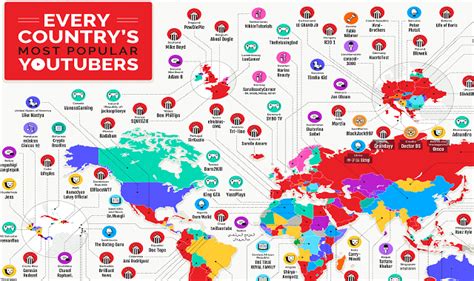 Famous Youtubers From Different Countries Infographic Visualistan