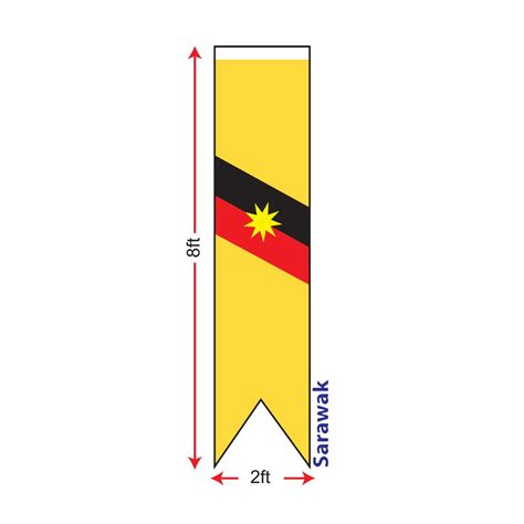 Sarawak Flag 2x8ft Banner Bendera Sarawak 2x8ft Polyester Shopee