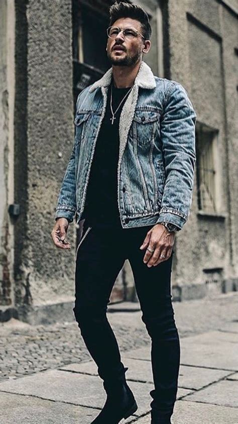 23 Jeans Jacket Outfits Youll Love Winter Outfits Men Stylish Men