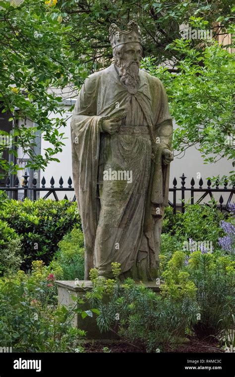 Alfred The Great Statue In Trinity Church Square In Central London