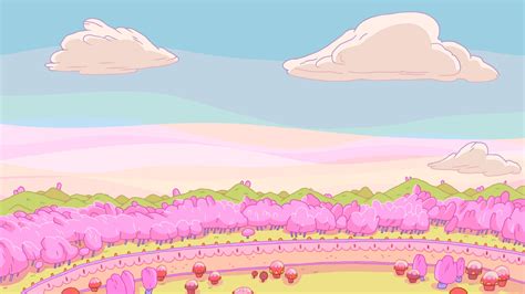 Pink And White Forest Illustration Adventure Time Cartoon Hd
