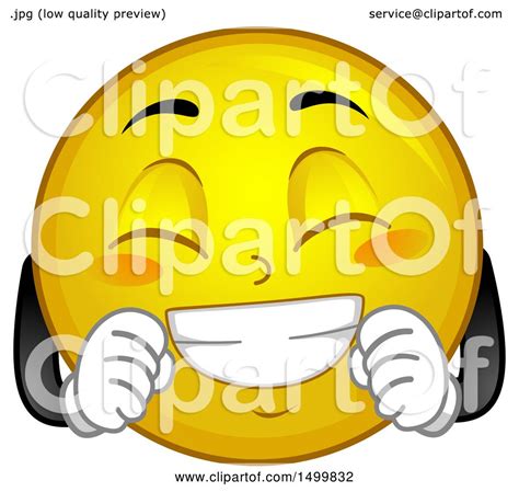 Clipart Of A Smiley Emoticon Emoji Acting Giddy Royalty Free Vector