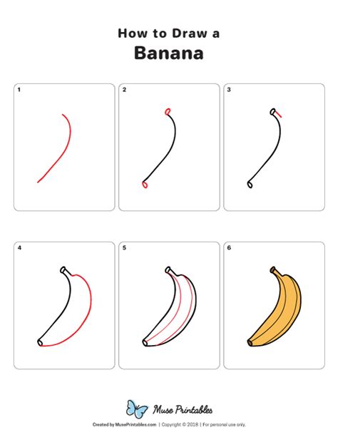 Learn How To Draw A Banana Step By Step Download A Printable Version