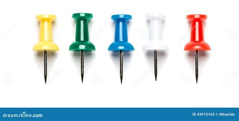 Multi Colored Push Pins Stock Image Image Of Group Implement 43913163