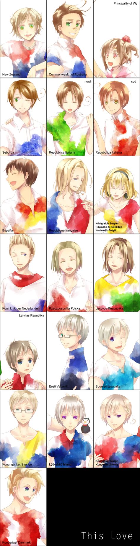 Hetalia Characters With Their Official Names In Their Respective