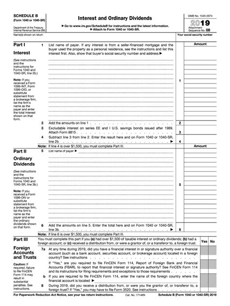 Irs 1040 Schedule B 2019 Fill Out Tax Template Online Us Legal Forms
