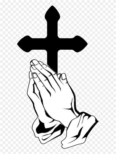 Praying Hands With Cross Clip Art