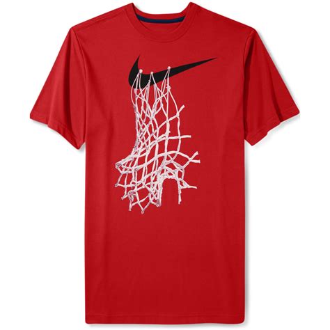 Nike Shortsleeve Graphic Basketball Net Tshirt In Red For Men Lyst