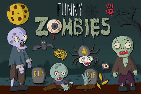 Funny Zombies Illustrations ~ Creative Market