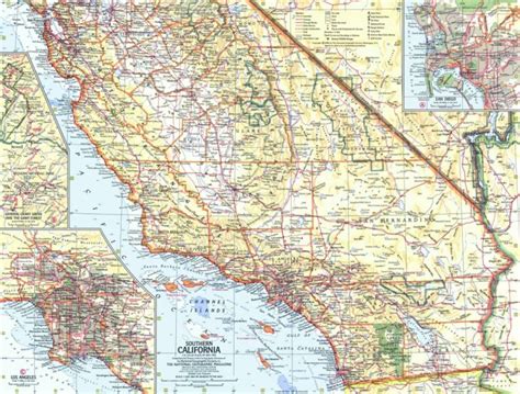 National Geographic Southern California Map 1966 Maps Detailed Map