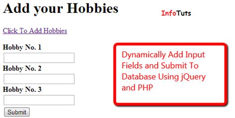 Dynamically Add Input Fields And Submit To Database With Jquery And Php