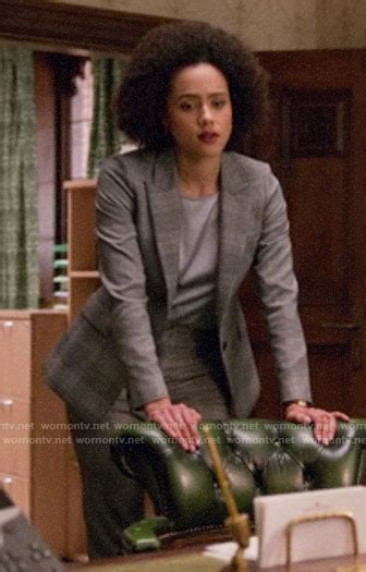 Wornontv Mayas Grey Plaid Suit On Four Weddings And A Funeral