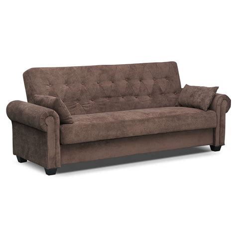 Andrea Upholstery Futon Sofa Bed With Storage Value City Furniture