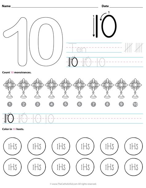 Number 10 Worksheets To Print Activity Shelter Worksheets Library