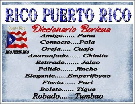 Diccionario Boricua Puerto Rican Jokes Puertorriqueño Puerto Rico Food