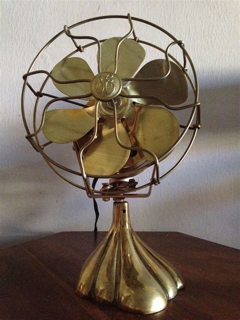 Discounted Vintage Oscillating Brass Electric Fan By General Electric