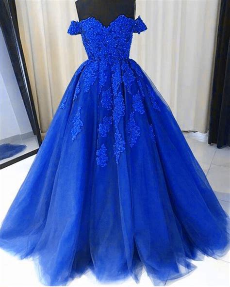 royal blue ball gown debutante gown girls lace prom dresses pl3392 siaoryne