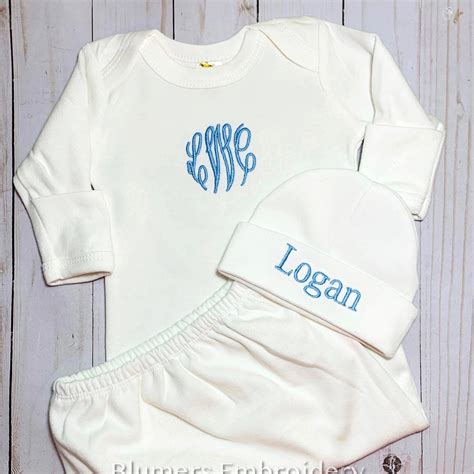 Monogrammed Baby Gown Coming Home Outfit Personalized Infant Etsy