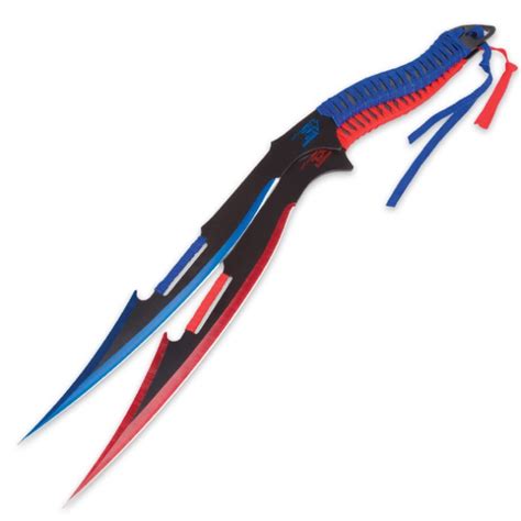 Blue Guardian And Red Guardian Twin Sword Set With Nylon Shoulder