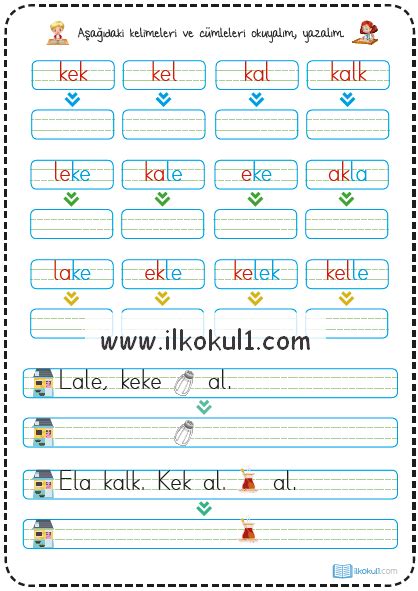 Dik Temel Harfler K Sesi Etkinlikleri | Sınıf Öğretmenleri İçin